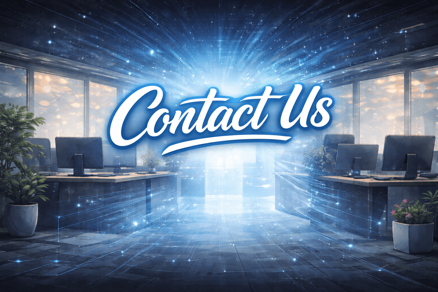 contact-us-modern-office-glowing-typography-clean-background