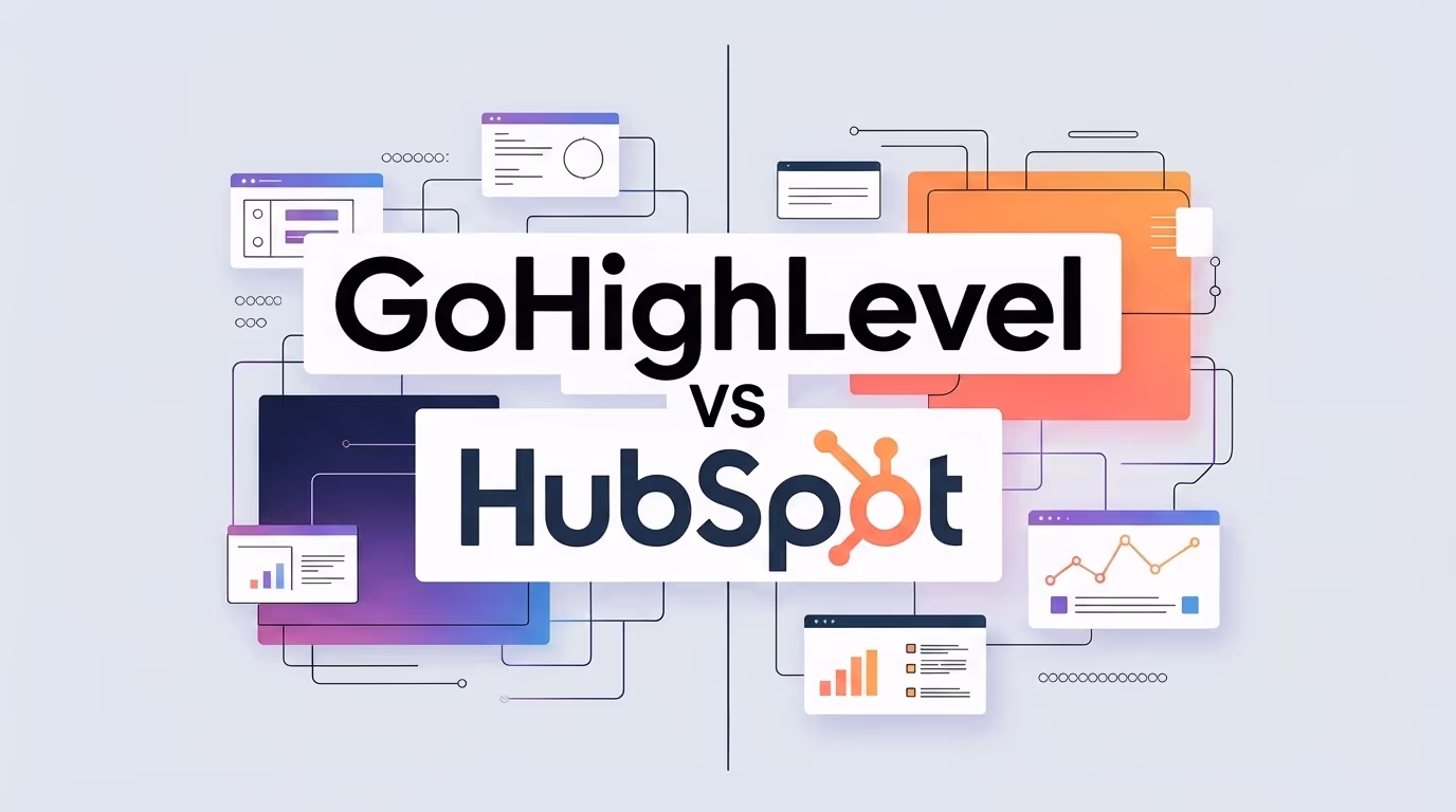 gohighlevel-vs-hubspot-marketing-software-comparison-illustration-with-dashboards-and-analytics-ui